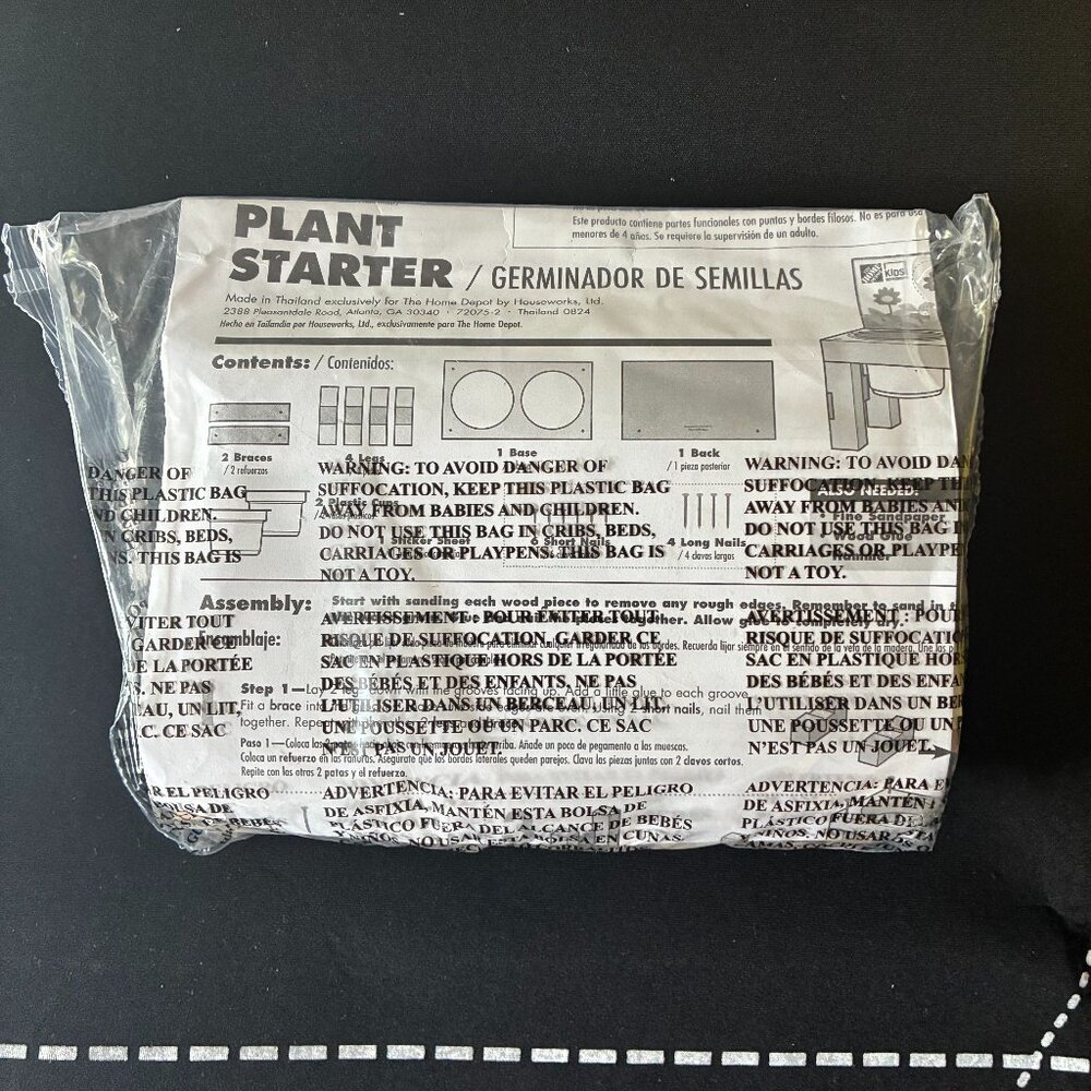 Home Depot kid's workshop plant starter kit. New.